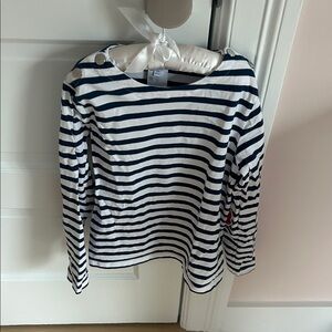 Jacadi Navy and White Striped Long Sleeve Tee